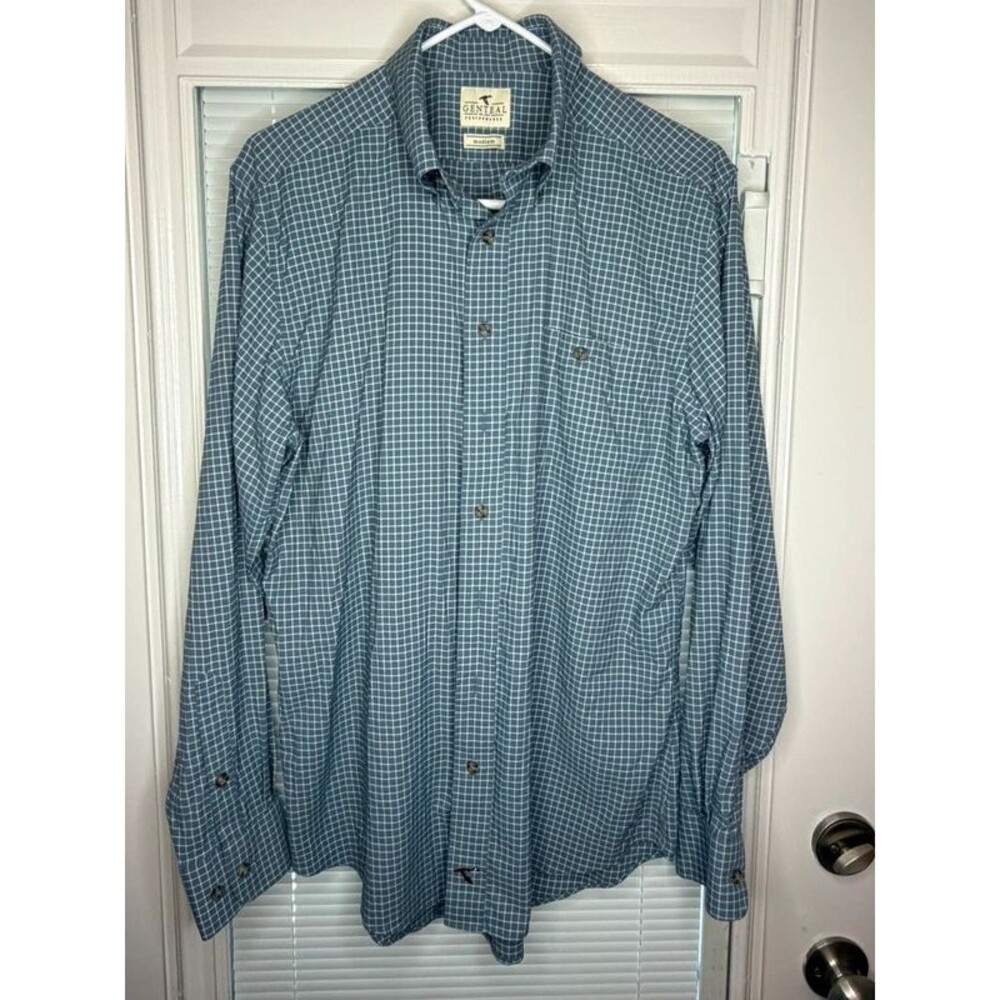 GenTeal Performance Men’s Check Button Down Shirt Blue Size Medium